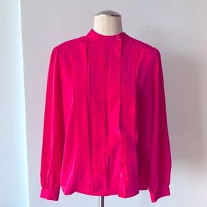 Vintage pink Impromptu Mandarin neck blouse